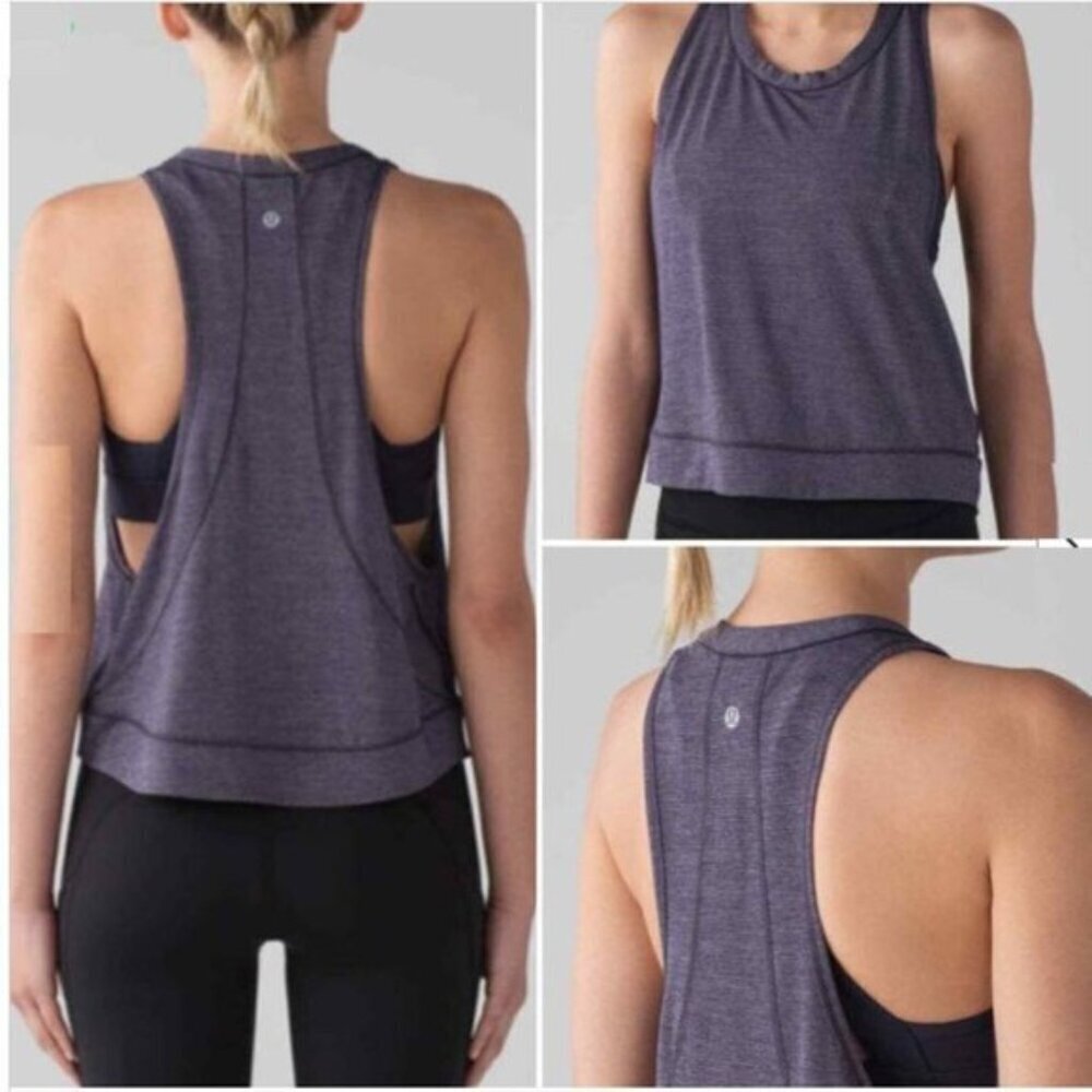 LULULEMON Grey Pace perfect racerback Tank Size Medium